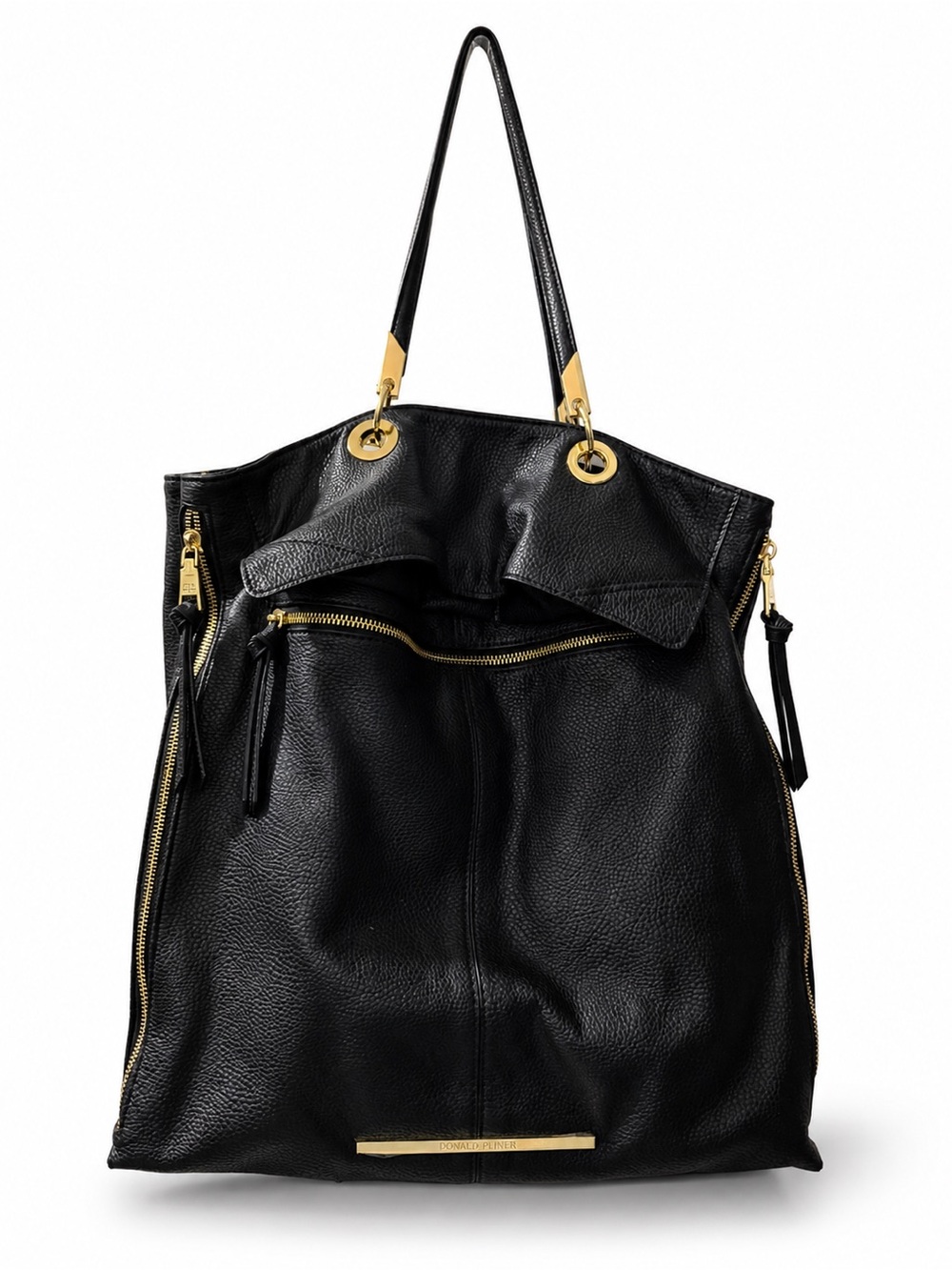 Steve Madden Black Oversized Tote Bag – Gold Hardware